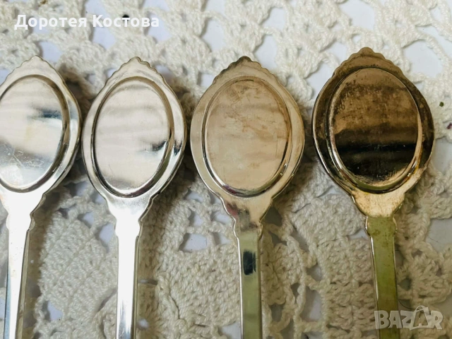 Красиви посребрени лъжички от Англия с порцелан, снимка 11 - Антикварни и старинни предмети - 53473705