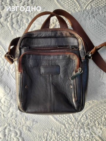 ЧЕРЕН ПЕТЪК 30 ЛЕВА МЪЖКА ЧАНТИЧКА ОТ ЕСТЕСТВЕНА КОЖА 