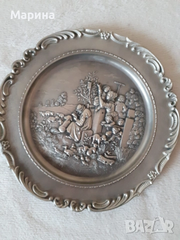 Чиния за стена, пано от калай Antik*Vintage #96