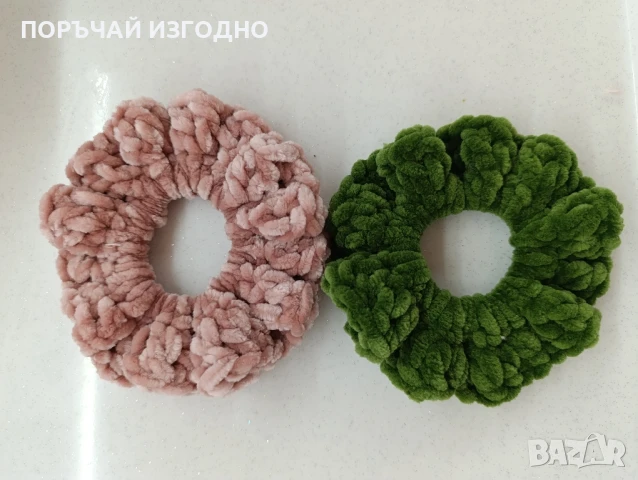 ПЛЮШЕНИ СКРЪНЧИТА ЗА КОСА 2 БРОЯ, снимка 3 - Аксесоари за коса - 51087123
