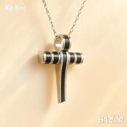 Луксозно колие с масивен кръст 💎 бижу | неръждаема стомана | стилен дизайн