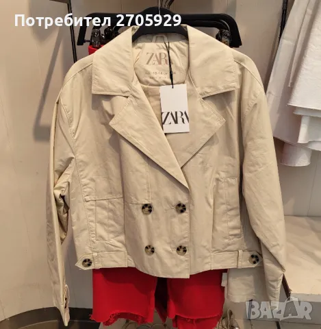 Нов Zara къс тренчкот, размер 13-14 г. (164 см), снимка 6 - Детски якета и елеци - 48919187