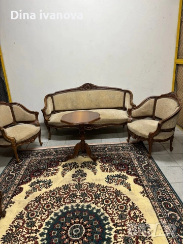 холна гарнитура  две кресла и диван , снимка 8 - Антикварни и старинни предмети - 53539142