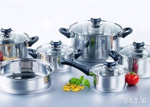 Комплект домакински съдове, снимка 2 - Съдове за готвене - 44992450