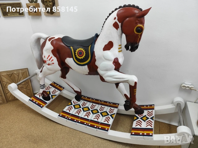 люлеещ кон от дърво, снимка 2 - Декорация за дома - 53520514