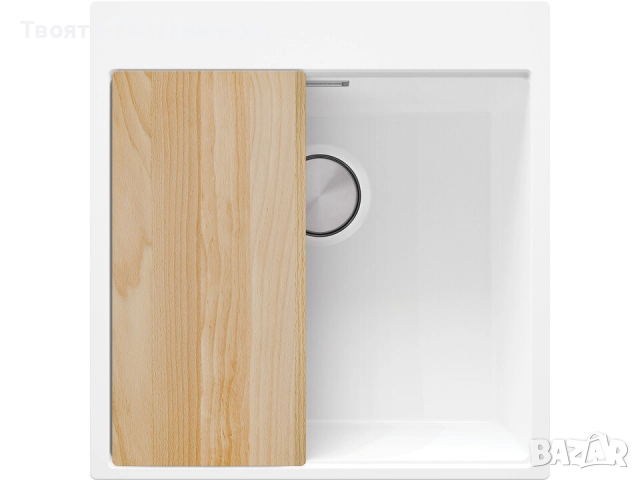 STOP! Christmas Бял кухненска мивка OSLO 50 XXL+ Смесител FLEX+Сифон, снимка 3 - Мивки - 52638107