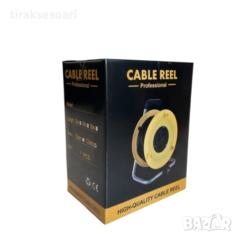 Удължител макара 50 метра 2x2.5mm² с 4 контакта T646, снимка 4 - Други инструменти - 52529685