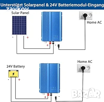 Соларен инвертор Fulgutonit 500 W, поддържа 24 V батериен модул и вход за слънчеви панели, снимка 2 - Друга електроника - 45031318