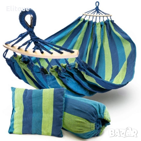 Хамак XXL с възглавница и чанта — максимален комфорт до 250 кг за релакс навън, снимка 4 - Други стоки за дома - 53326165
