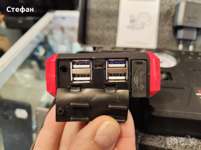 Преносима външна батерия (бустер) jump starter + компресор за автомобил. НОВО!, снимка 7 - Аксесоари и консумативи - 51960240