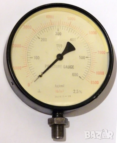 Оригинал PREMA Чешки МАНОМЕТЪР 0-600 Bar Ф160мм резба M20x1.50 Радиален Виброустойчив БАРТЕР, снимка 2 - Резервни части за машини - 50476727