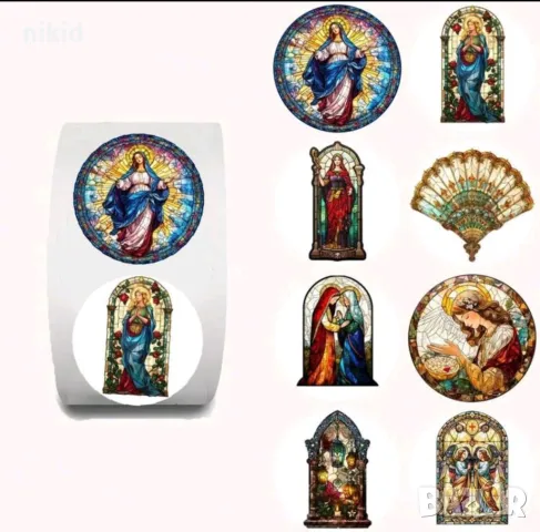 100 бр Религиозни Християнски малки самозалепващи лепенки стикери за ръчна изработка за подарък