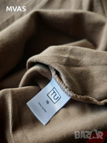 Дамска блуза с дълъг ръкав и деколте каки L размер, снимка 4 - Блузи с дълъг ръкав и пуловери - 53180711