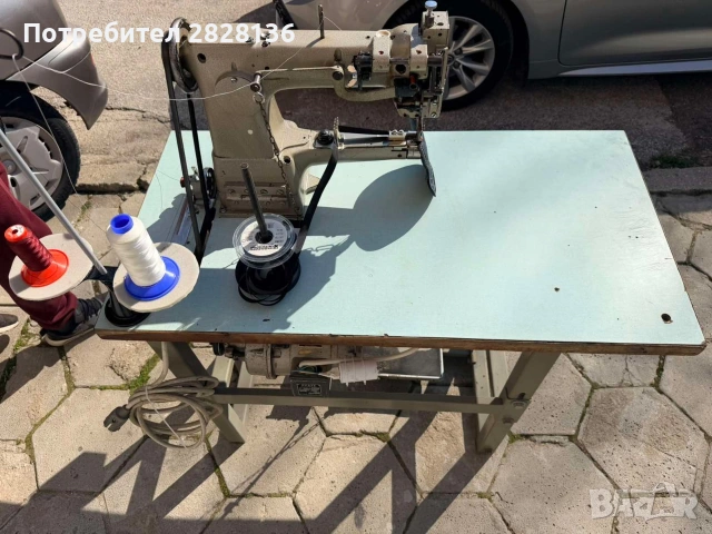 Ръкавна машина троен транспорт внос от Италия. Машината е монофазна., снимка 2 - Шевни машини - 53665990