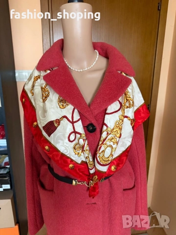 Палто Weekend Max Mara, цвят корал, размер 46 IT, снимка 14 - Палта, манта - 39359810