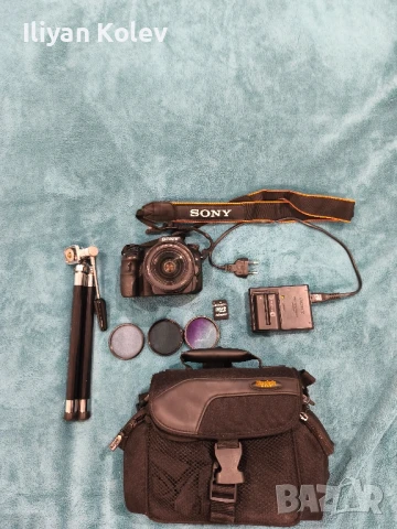 Фотоапарат Sony SLT-A58+ обектив Minolta AF Zoom 28-80mm, снимка 1