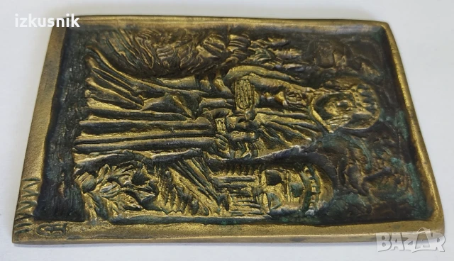 Рядка авторска бронзова пластика – крал Артур с Граала, снимка 5 - Антикварни и старинни предмети - 51116064