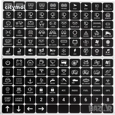 120 стикери за превключватели за  панел за табло на кола, 