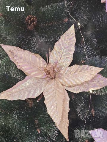 Коледна звезда декорация за елха Christmas Elegance, снимка 1 - Декорация за дома - 46435484