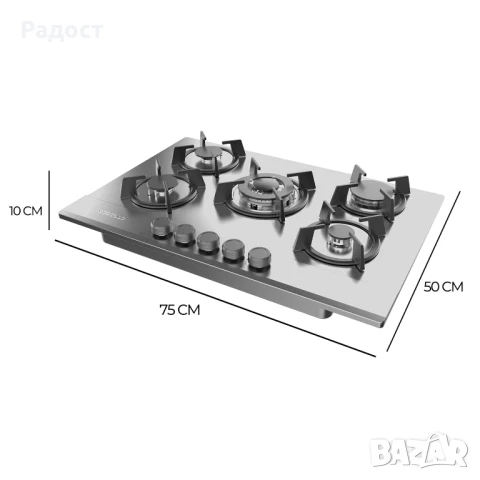 Котлон Cecotec Bolero Squad G 5200S Inox, бутан и природен газ, 5 горелки,, снимка 2 - Котлони - 51087450