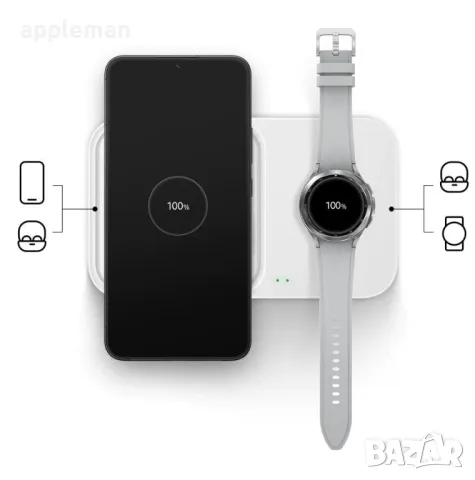 Samsung Super Fast Wireless Charger Duo Max 15W Бързо безжично зарядно, снимка 4 - Безжични зарядни - 49859985