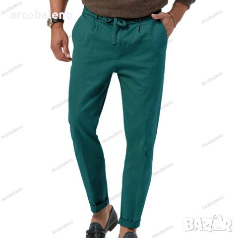 Нови мъжки модерни бизнес прави едноцветни ежедневни панталони, 8цвята , снимка 12 - Панталони - 46473395