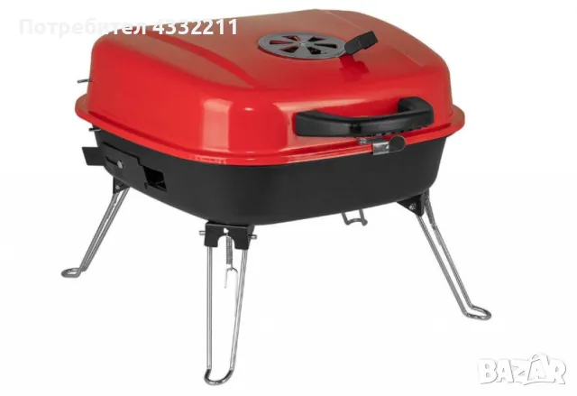 Барбекю Muhler, червено с капак, 40x40cm, снимка 3 - Барбекюта - 49923415
