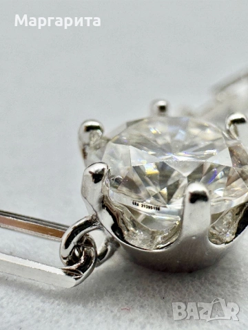 Сребърна гривна с мойсанит ( диамант) 1 карат, снимка 4 - Гривни - 54007550