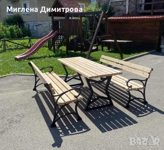 МАСА +2 ПЕЙКИ, снимка 1 - Градински мебели, декорация  - 45522850