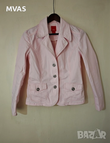 Ново розово дамско дънково яке S размер