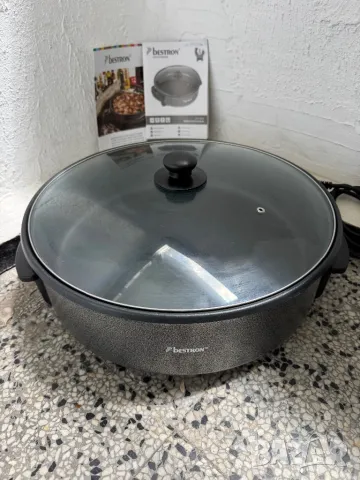 Многофункционална Електрическа Тенджера, Тиган, - Bestron AHP1800Z 1800W, 40cm Незалепващо Покритие