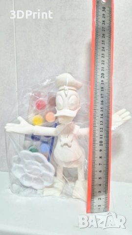 Комплект за оцветяване – 3D фигура Доналд Дък + бои и палитра (21 см), снимка 7 - Рисуване и оцветяване - 53648890