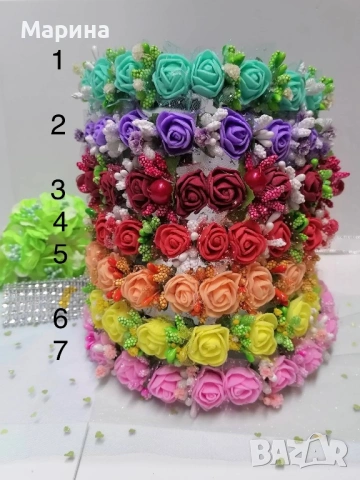 Празнична диадема с цветя, вариант 33