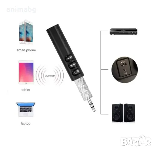 ANIMABG Съвместим комплект за кола Bluetooth, Адаптер Auto AUX, Аудио приемник, 3.5MM жак, снимка 6 - Друга електроника - 49403166