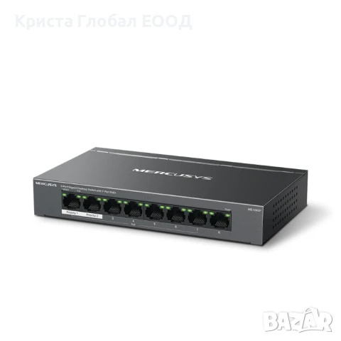 Комутатор Mercusys Switch 8 Port PoE+ MS108GP, снимка 3 - Суичове - 50475164
