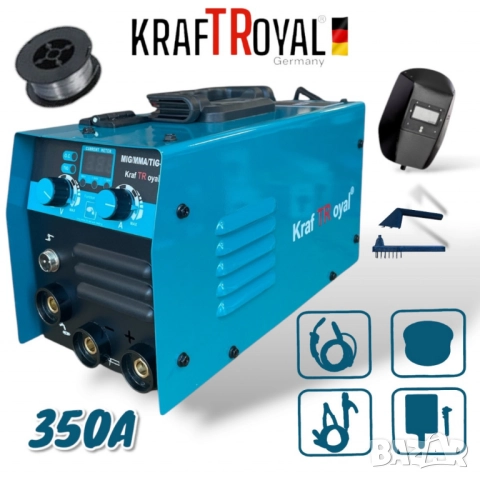 Инверторен електрожен с телоподаващо KraftRoyal – 2 в 1 MIG/MMA заваръчен апарат