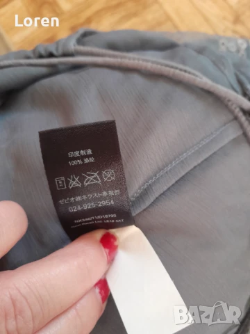 🌸💄Next💄🌸Сив ефирен асиметричен много интересен потник с дантела и тюл на цветя, снимка 16 - Потници - 50556222