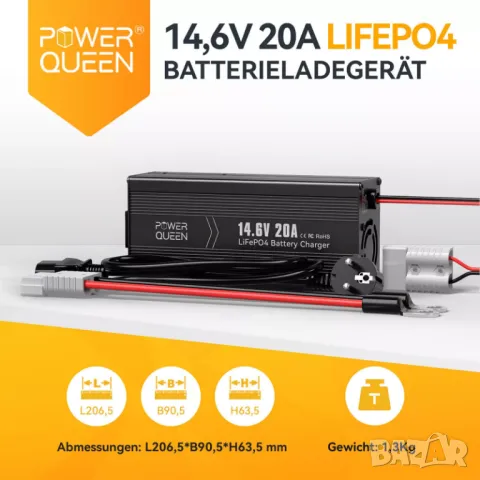 LiFePO4 акумулатор-12.8V 100Ah+зарядно 14.6V 20A-промо до 2025г, снимка 5 - Друга електроника - 47727596