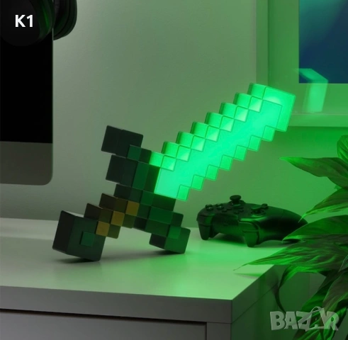 Лампа-меч Майнкрафт 40см с USB кабел, Minecraft Диамантен Меч Sword, снимка 2 - Образователни игри - 53580089