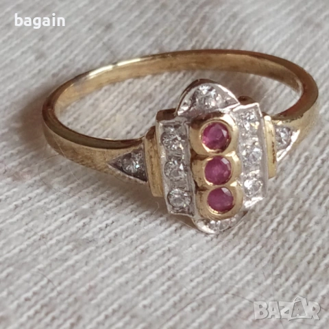 Сребърни пръстени с рубини, сапфири, аквамарин и позлата., снимка 3 - Пръстени - 53503117