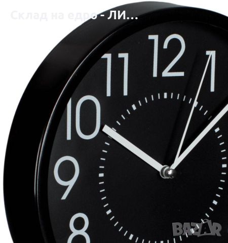 Стенен часовник Liberta, Матов, Черен, 20см, снимка 4 - Стенни часовници - 45701630