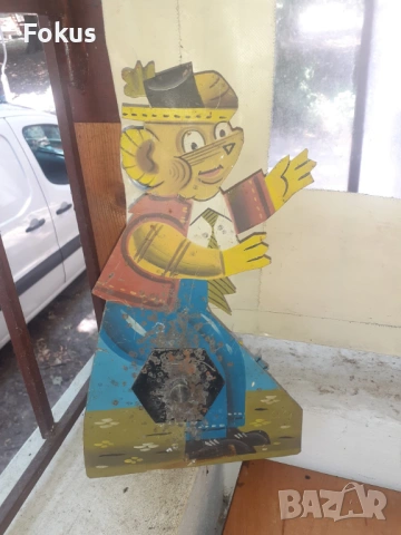 Стара бълг.метална мишена играчка от стрелбище пушка мечок, снимка 4 - Антикварни и старинни предмети - 53275117