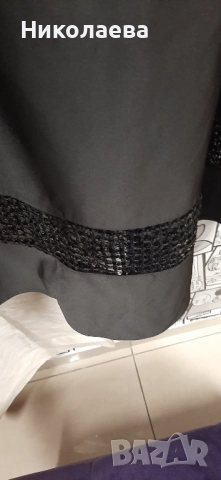 Кокетна Макси Рокля в черно декорирана с мрежа и пайети!, снимка 6 - Рокли - 52550331