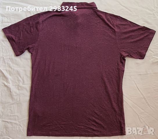 Лилава тениска с яка и къси ръкави, снимка 2 - Тениски - 46416280