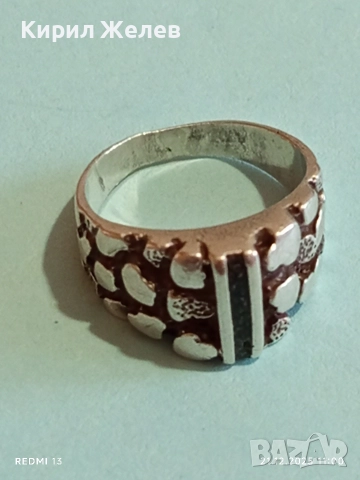 Сребърен пръстен с текстуриран дизайн много красив стилен 28257, снимка 9 - Пръстени - 52863949