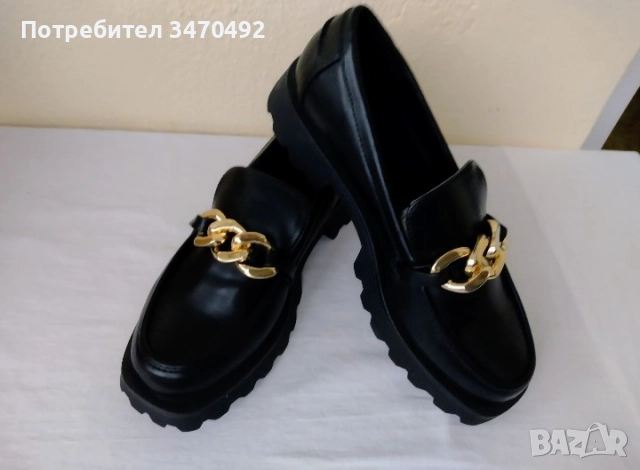 Дамски черни лофъри , снимка 3 - Дамски ежедневни обувки - 51977499