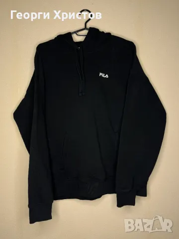 Fila Black Logo Hoodie Мъжко Горнище, снимка 1 - Спортни дрехи, екипи - 49133184