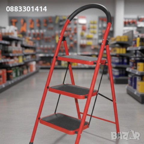 Сгъваема стълба 3 стъпала, до 150кг, снимка 3 - Други стоки за дома - 52807829