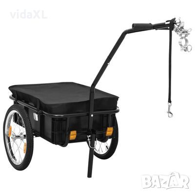 vidaXL Ремарке/вагон за колело, 155x60x83 см, стомана, черно(SKU:91771, снимка 1 - Други стоки за дома - 45714929