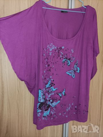 Блуза с пеперуди , снимка 2 - Тениски - 45981404